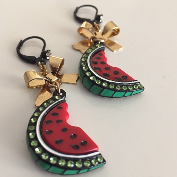 Watermelon Bow Earrings - Picture 4 of 7